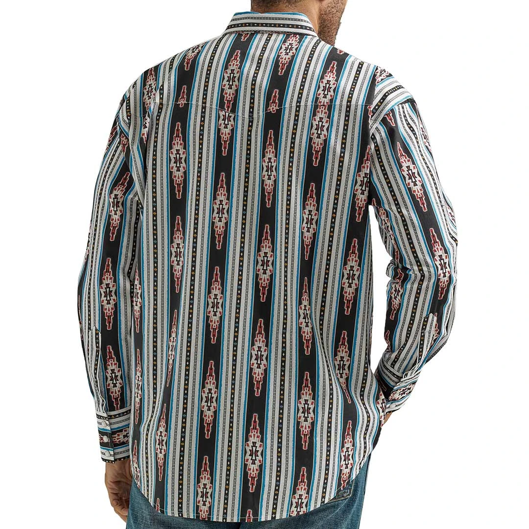 Wrangler Men's Checotah Aztec Diamond Print Snap Shirt - Image 2