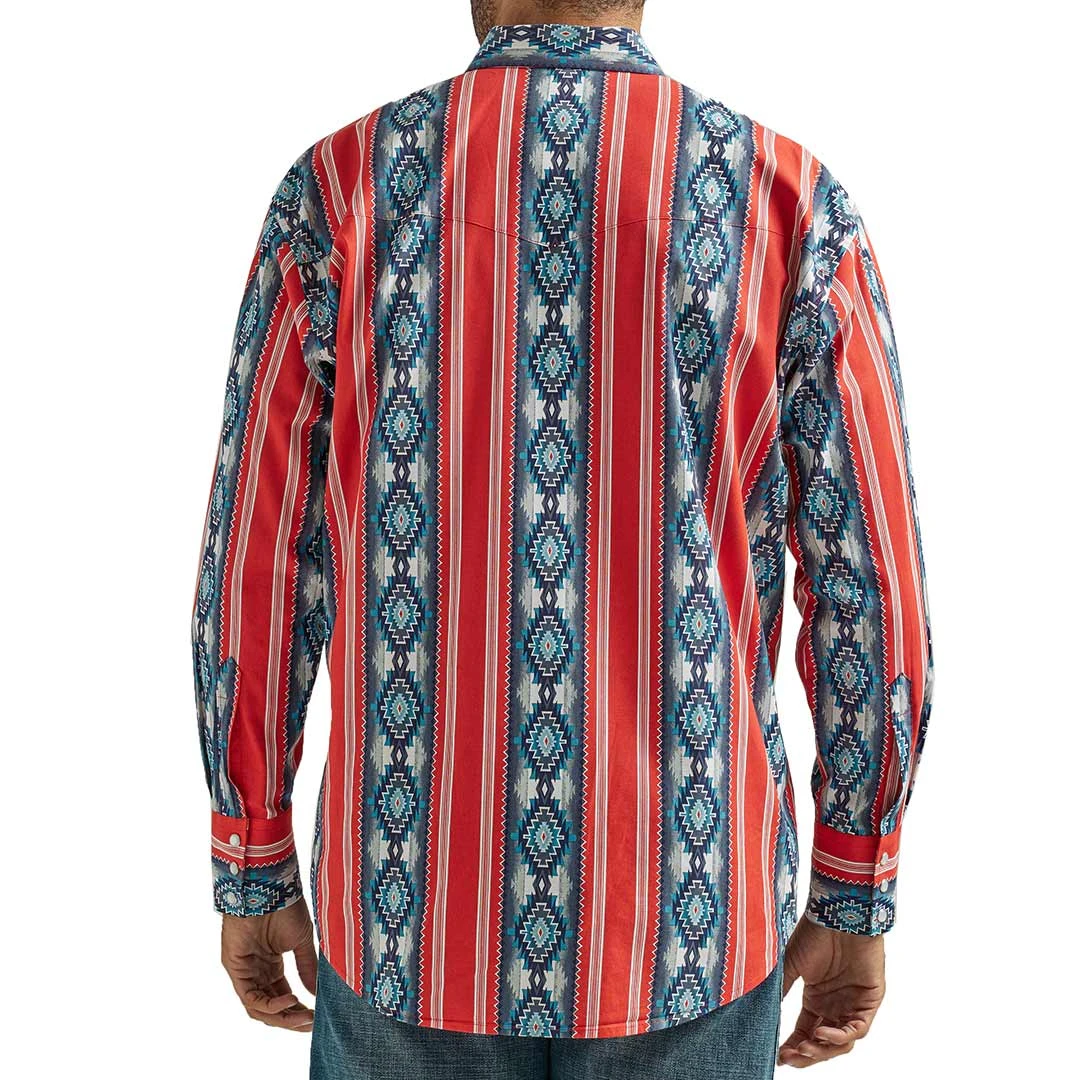Wrangler Men's Checotah Aztec Stripe Print Snap Shirt - Image 2