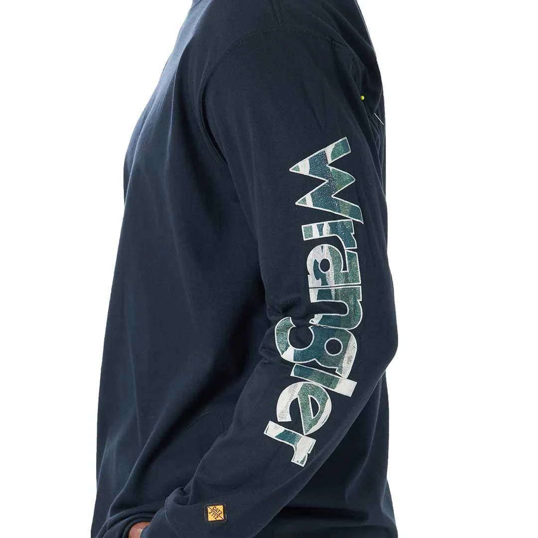 Wrangler Men's Flame Resistant Camo Arm Logo Long Sleeve T-shirt - Image 3