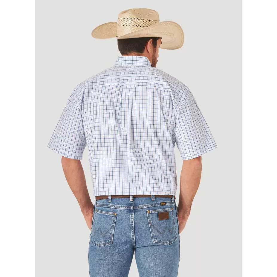 Wrangler Men's George Strait Short Sleeve Mini Check Button Down Shirt - Image 2