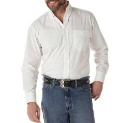Wrangler Men's George Strait Solid Button-Down Shirt
