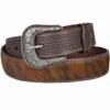 Wrangler Men's Hair-On-Hide Basketweave Leather Belt