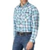 Wrangler Men's Logo Plaid Snap Shirt
