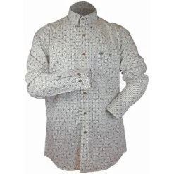 Wrangler Men's Relaxed Fit Geometric Print Button-Down Shirt