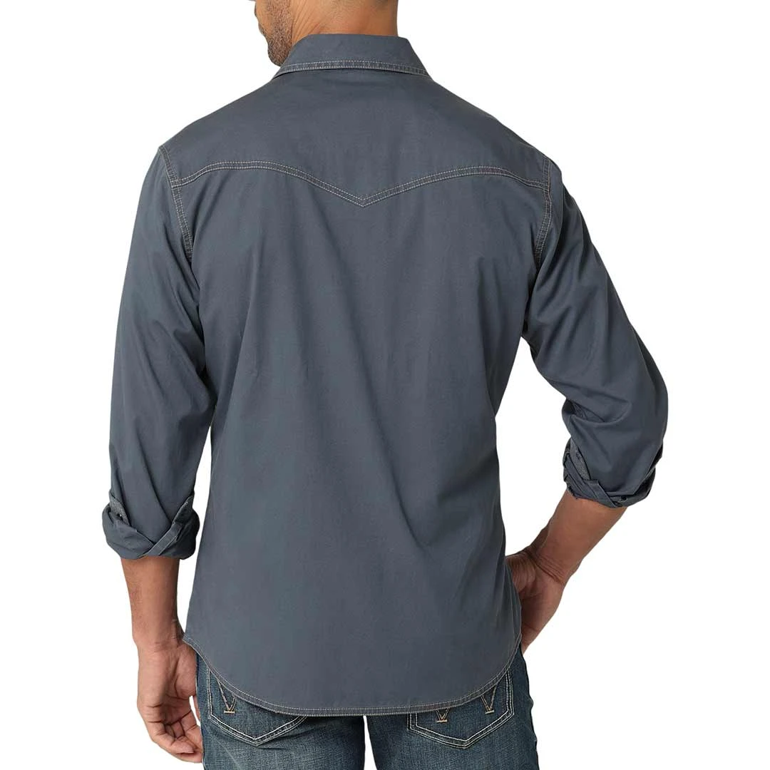 Wrangler Men's Retro Premium Contrast Trim Solid Snap Shirt - Image 2