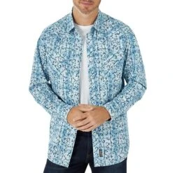 Wrangler Men's Retro Premium Vine Print Snap Shirt