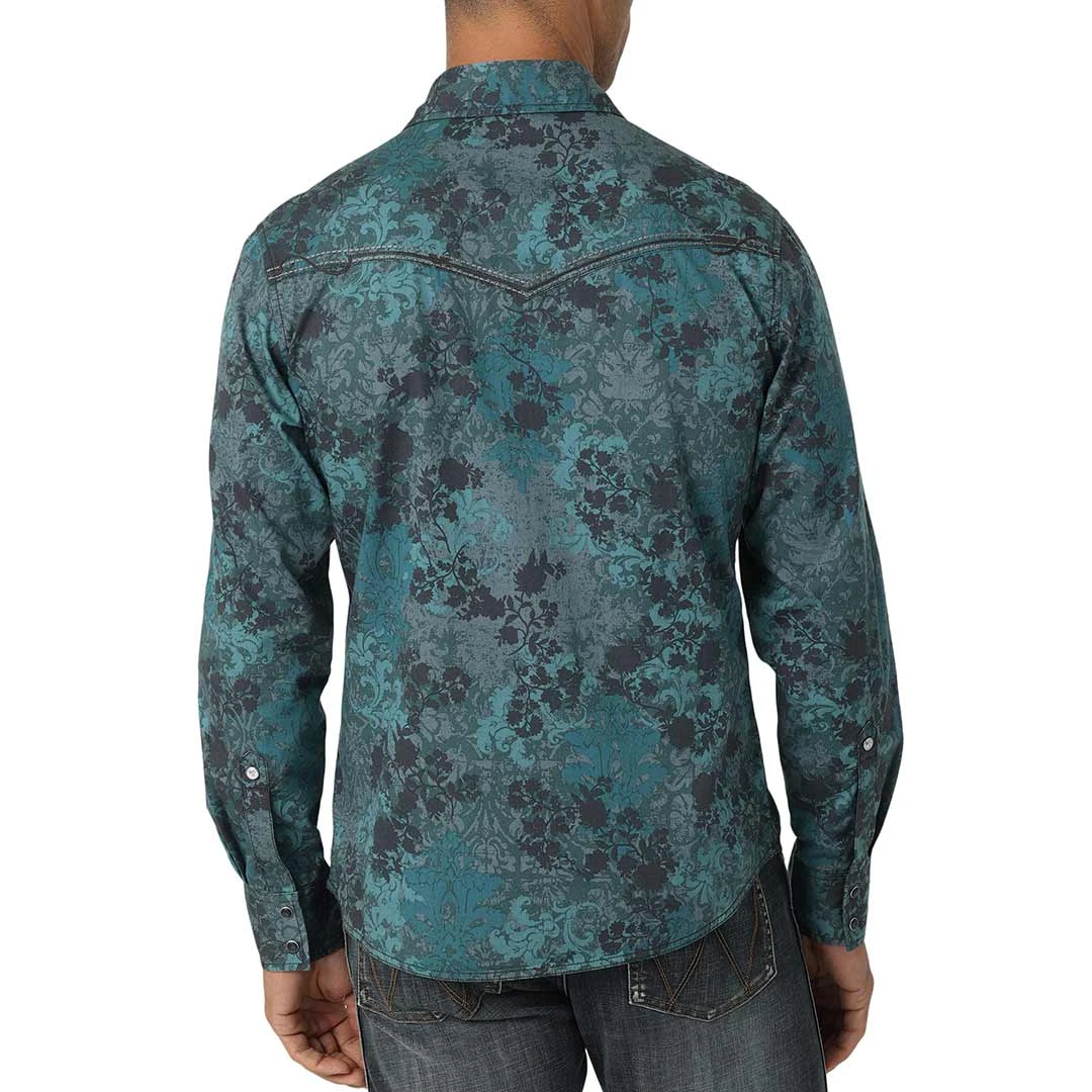 Wrangler Men's Rock 47 Floral Print Embroidered Yoke Snap Shirt - Image 2