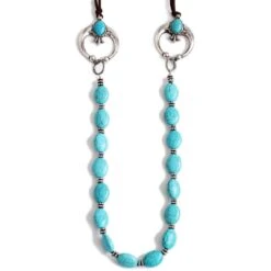 Wyo-Horse Semi Stone Necklace With Blossom