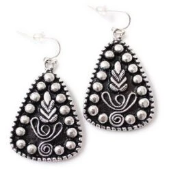 Wyo-Horse Tailored Embossed Triangle Earrings