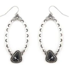 Wyo-Horse Women's Asymmetrical Oval Hoop Earrings