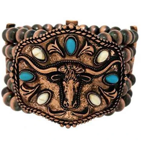 Wyo-Horse Women's Buckle Bunny Steer Bracelet